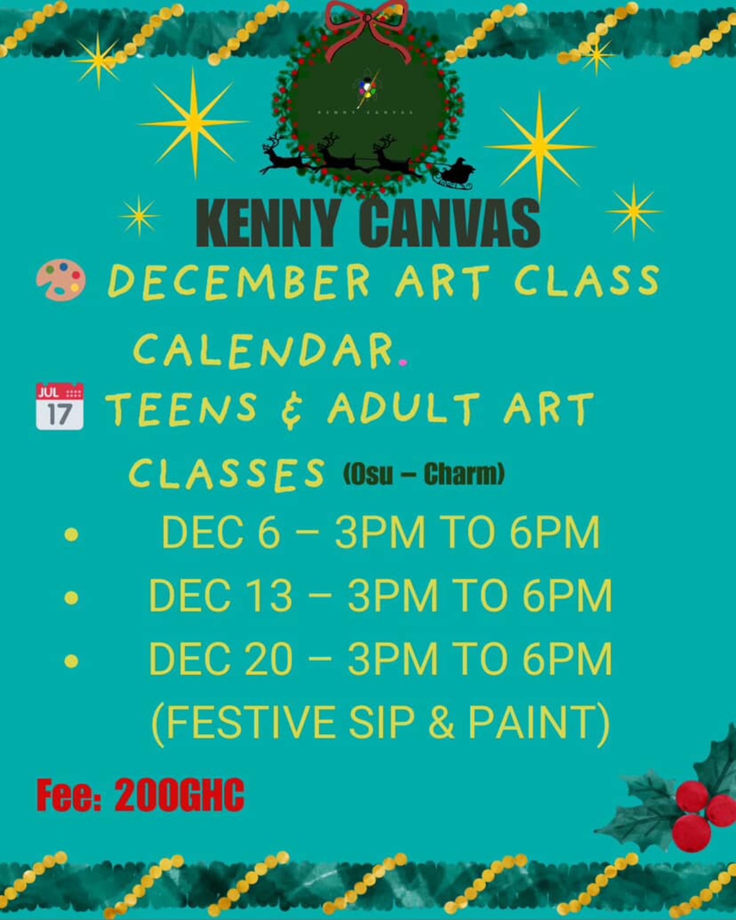 Festive Sip & Paint For Teens & Adults